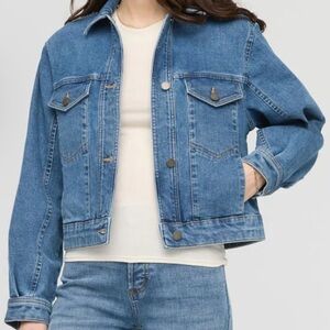 DUER Women’s Midweight Denim Pleated Jacket - Vintage Wash